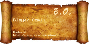 Blayer Ozmin névjegykártya